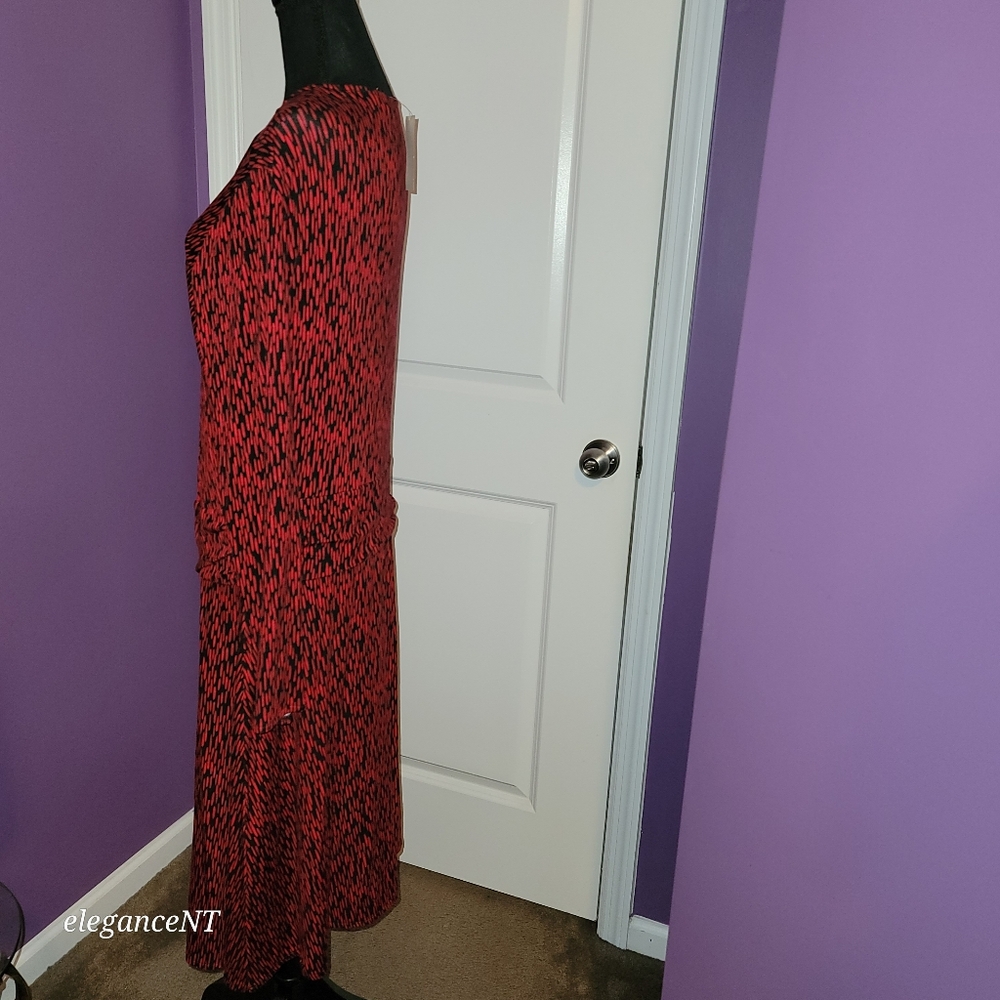 New York & Company Red/Black Wrap Style Dress Sz: XL NWT - Picture 5 of 7